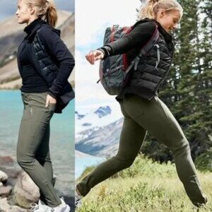 Athleta Womens Size 8 Wander Skinny Ankle Zip Dark Green Pants